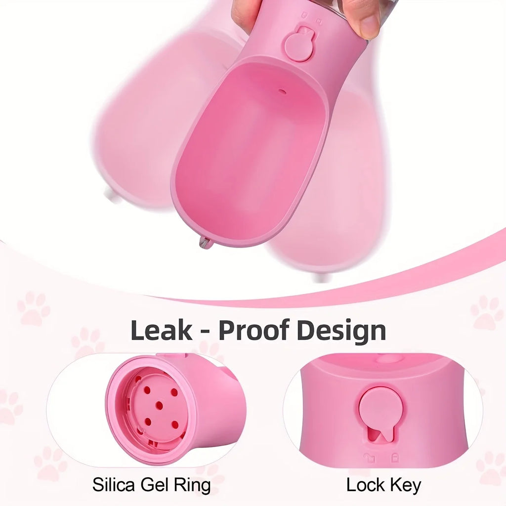 Portable Pet Water Bottle With Food Container