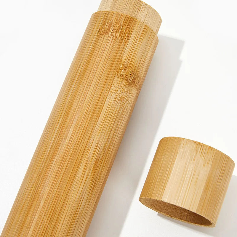 Bamboo Toothbrush Storage Tube