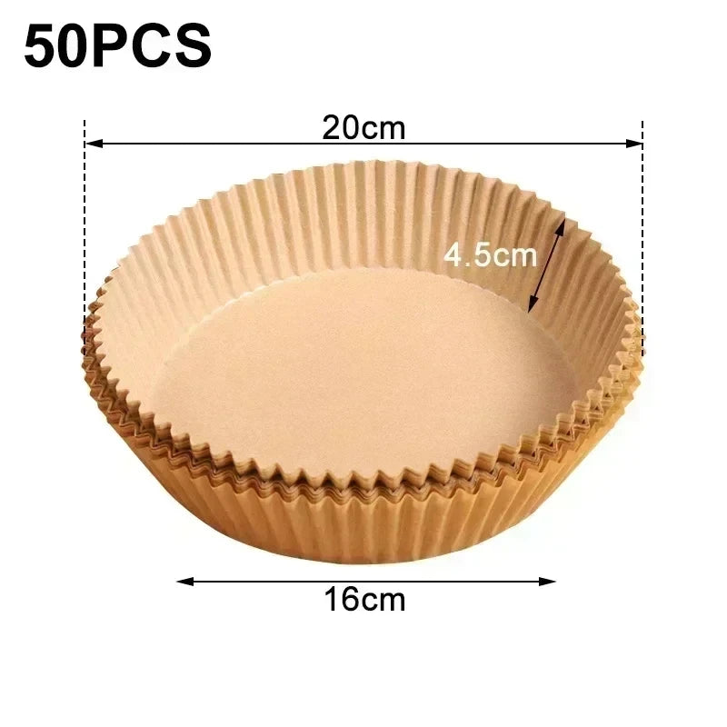 50-Pack Air Fryer Silicone Paper Liners
