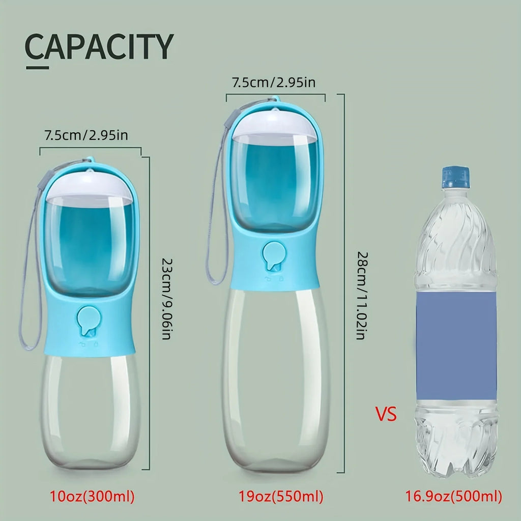 Portable Pet Water Bottle With Food Container