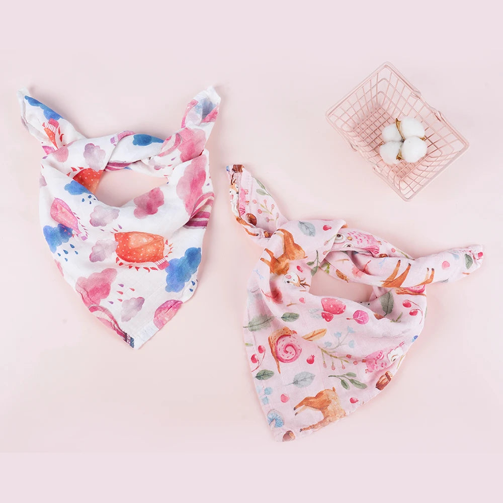 Bamboo Cotton Muslin Bibs & Burp Cloths