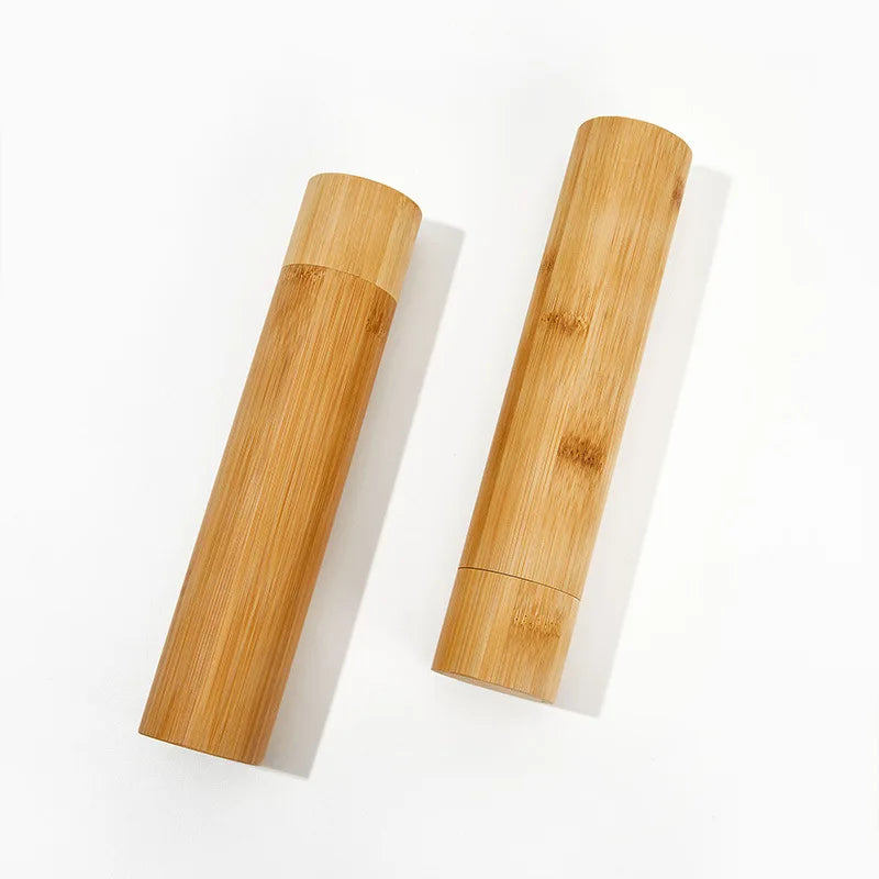 Bamboo Toothbrush Storage Tube
