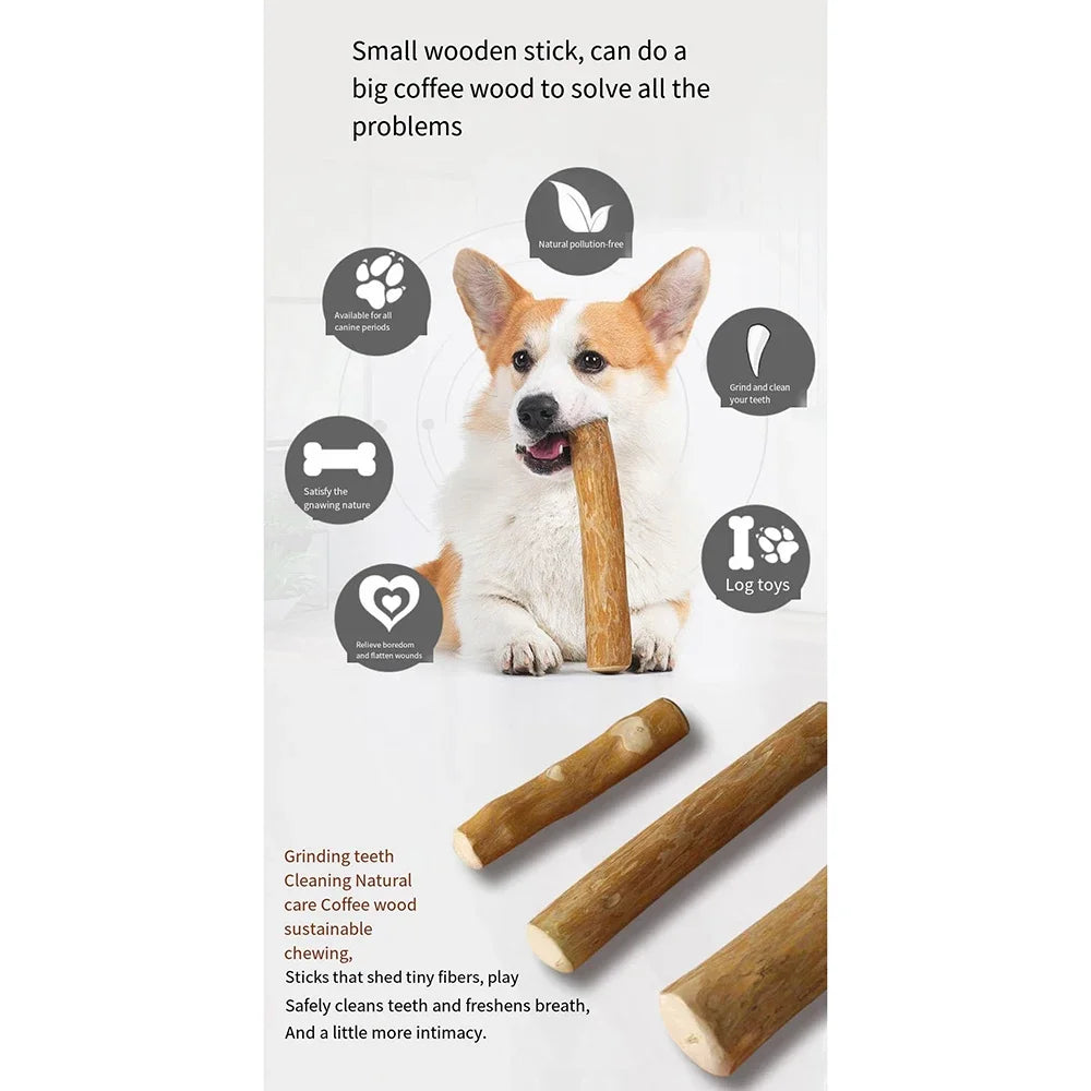 Natural Coffee Wood Dog Chew Toys