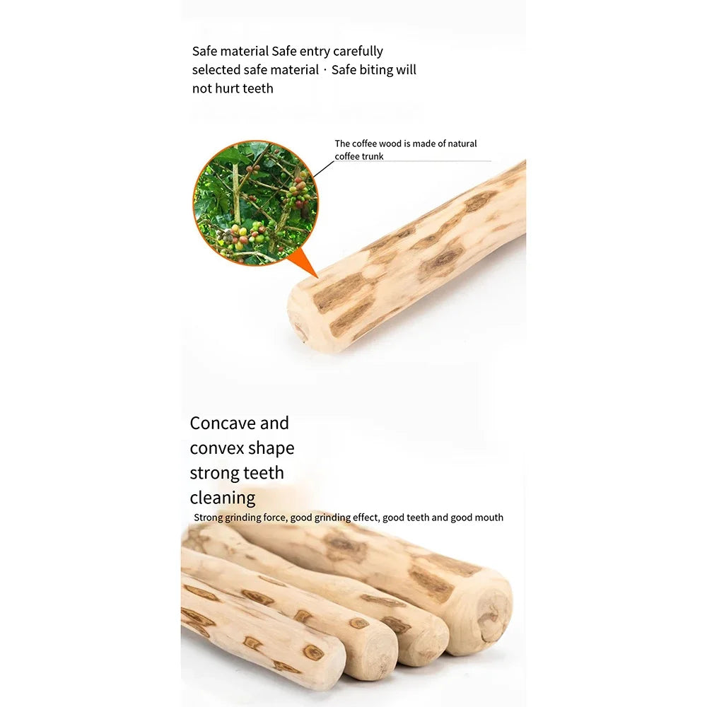 Natural Coffee Wood Dog Chew Toys
