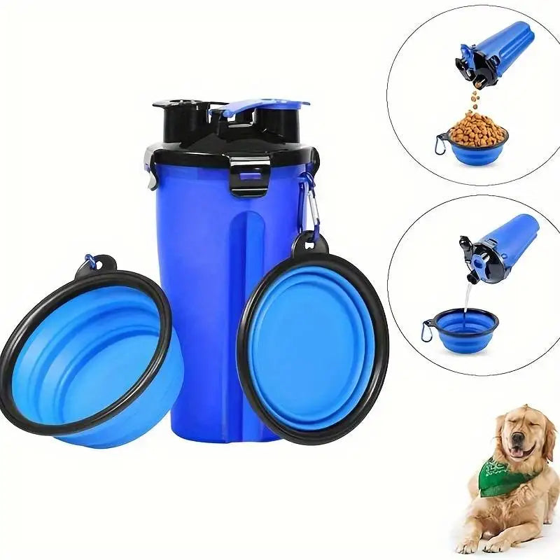 Portable Pet Water Bottle with Food Container