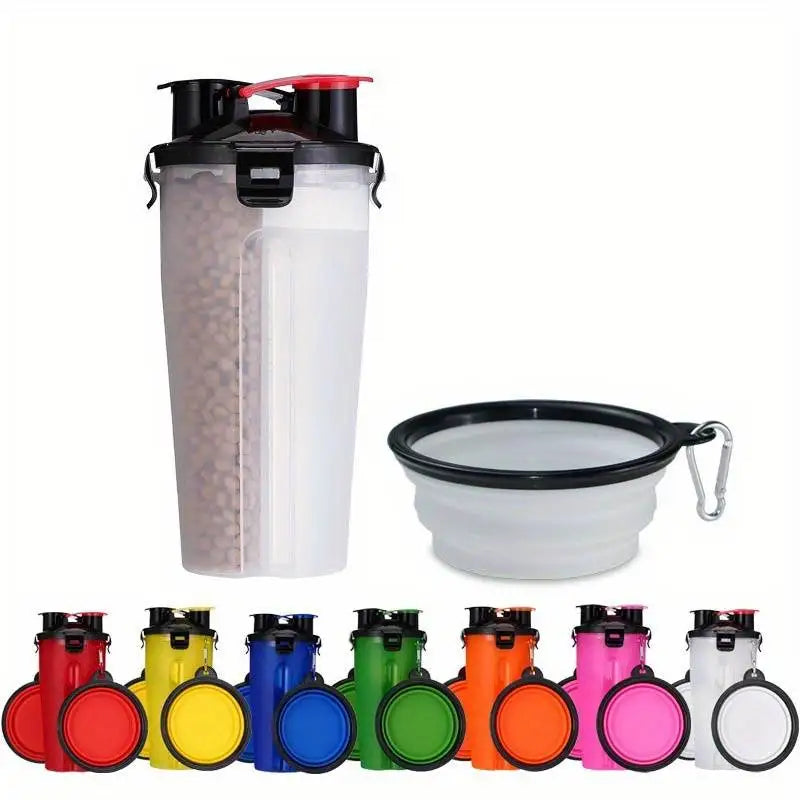 Portable Pet Water Bottle with Food Container