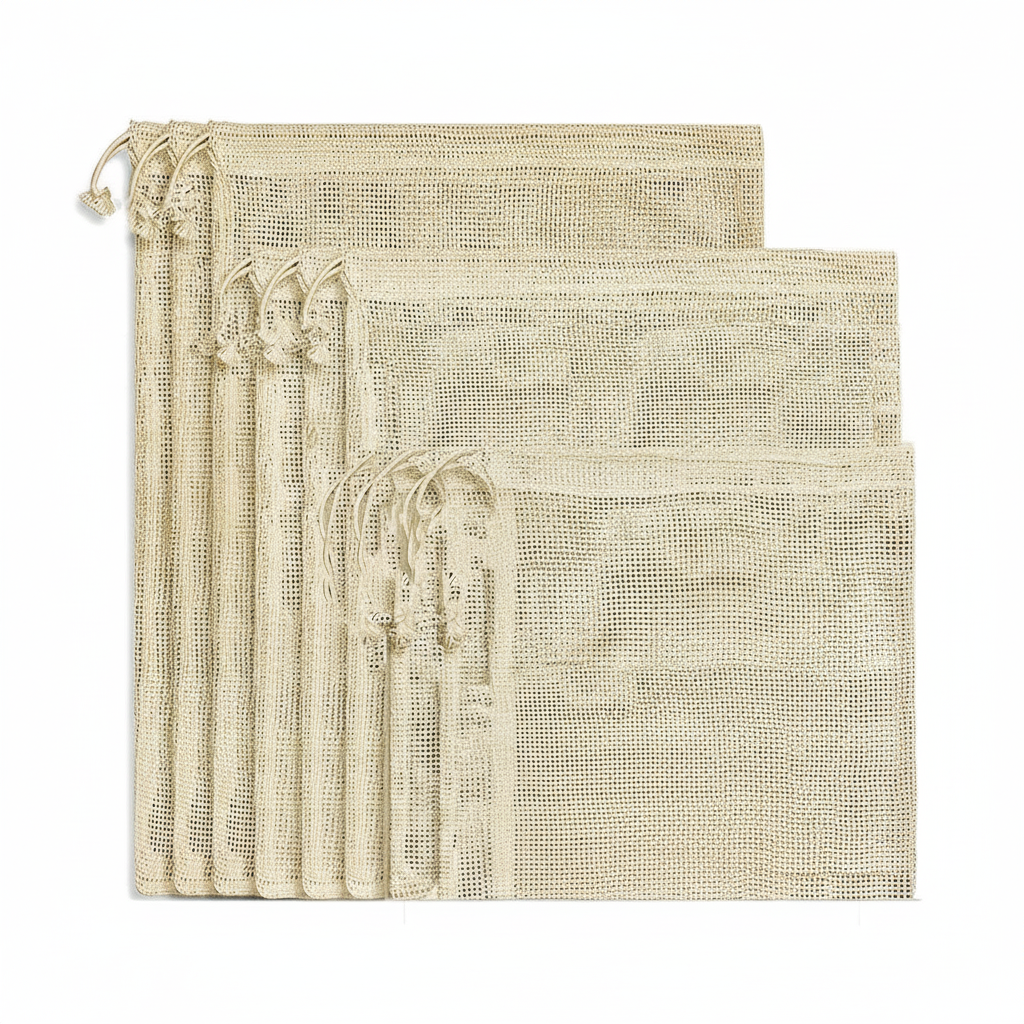 3-Pack Reusable Cotton Mesh Produce Bags