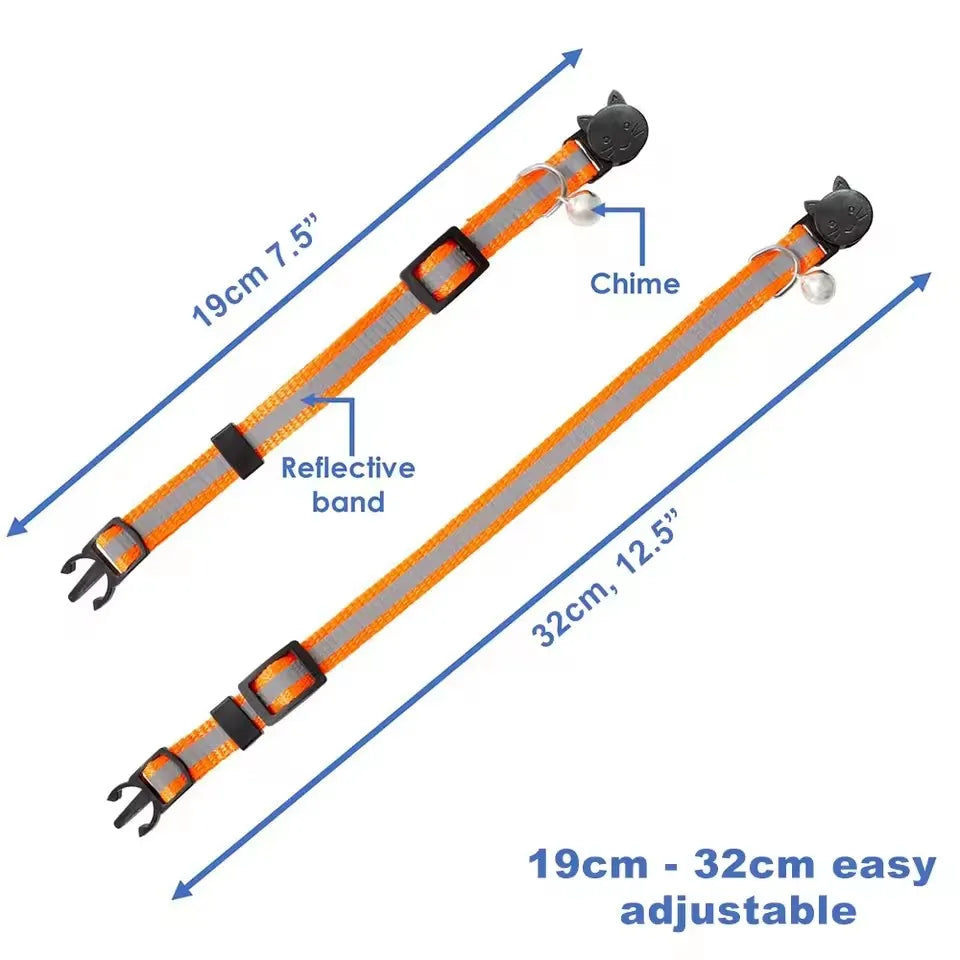 Reflective Breakaway Cat Collar with Bell