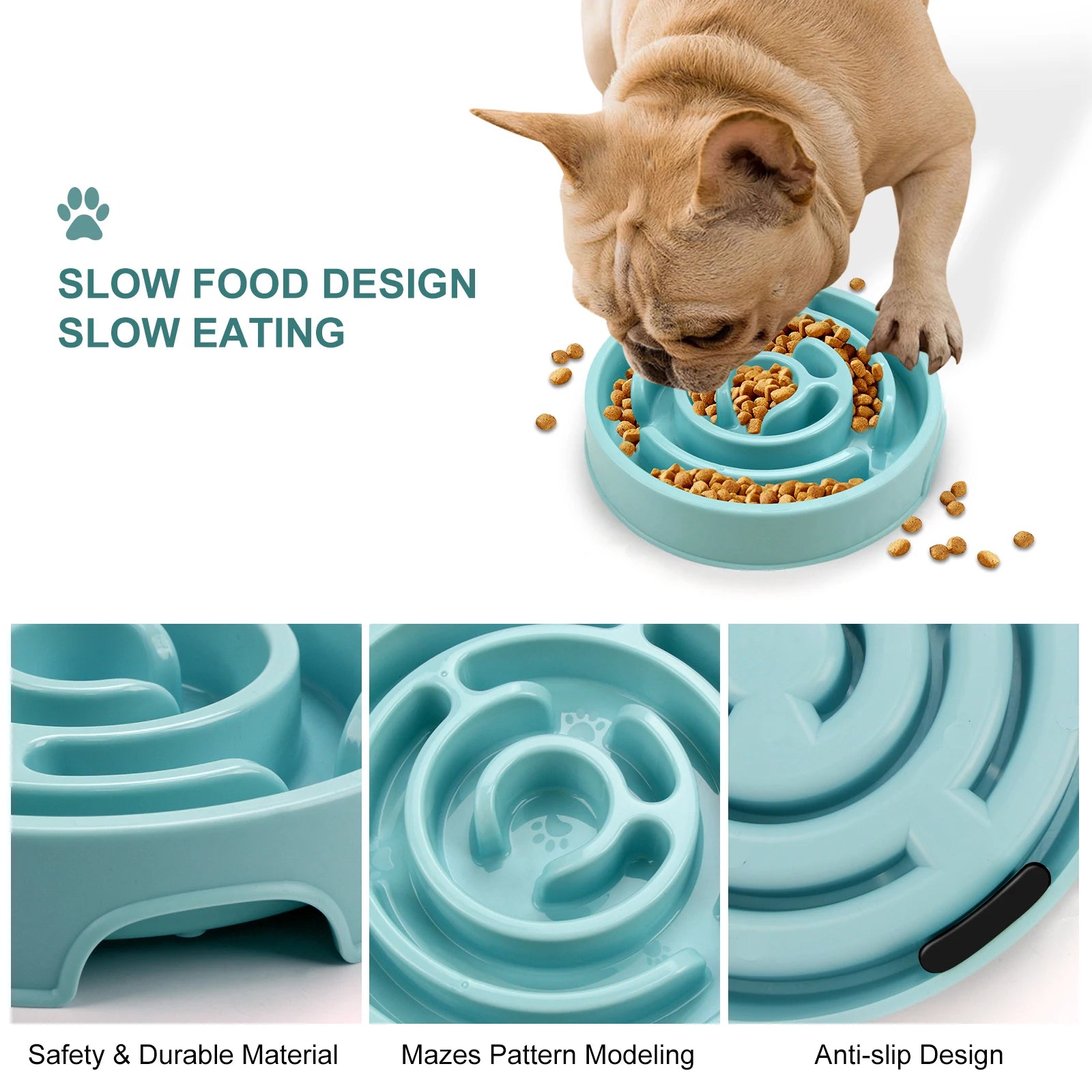 Non-Slip Anti-Gulping Pet Feeding Dish