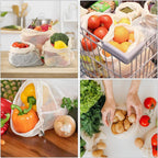 3-Pack Reusable Cotton Mesh Produce Bags